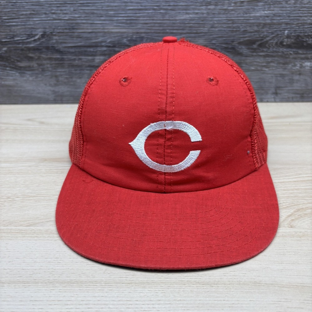 Vintage Cincinnati Reds Hat Cap Snap Back Mens Red MLB Baseball Trucker 90s